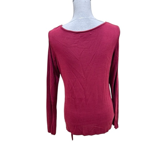 Rabalder cranberry half knit wrap Long Sleeve top made in India size large - Picture 9 of 11